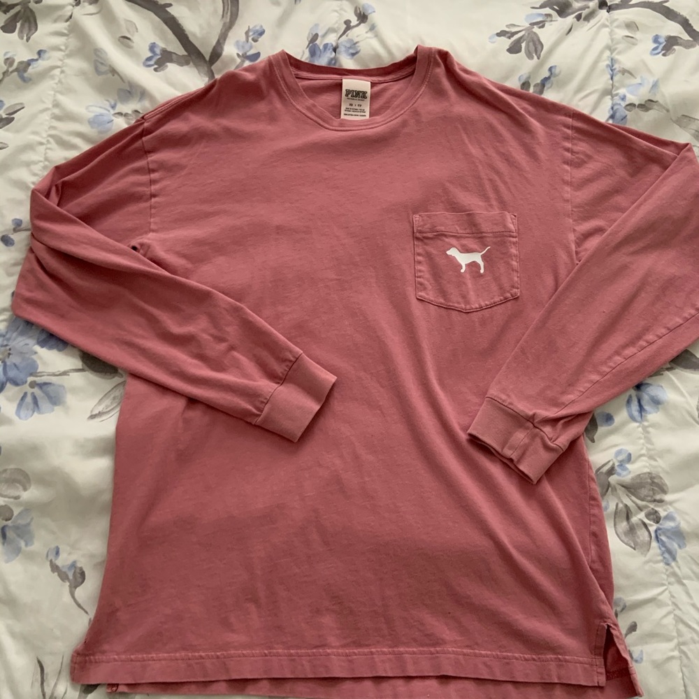 VS Pink Longsleeve Pocket Shirt XS Mauve